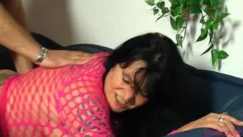 Play Sexy chubby milf in pink fishnet fuck with horny hairy dude